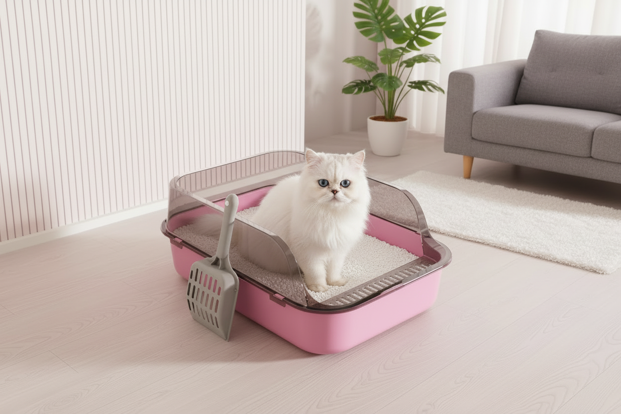 PurrSafe Elite – Halfgesloten Spatwaterdichte Kattenbak - Inclusief Schepje